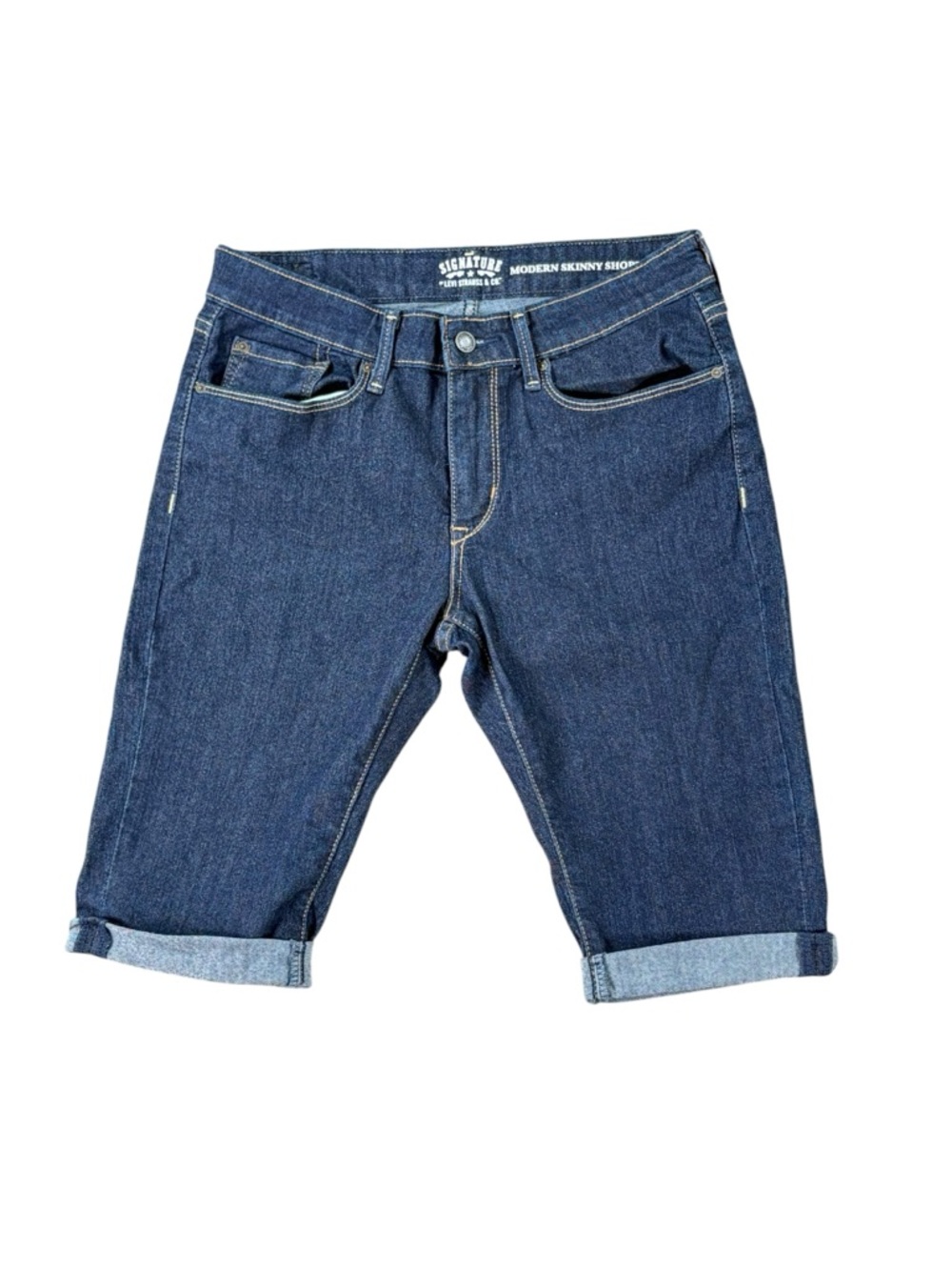 Woman’s Signature by Levi Strauss “modern skinny shorts” denim shorts size 10